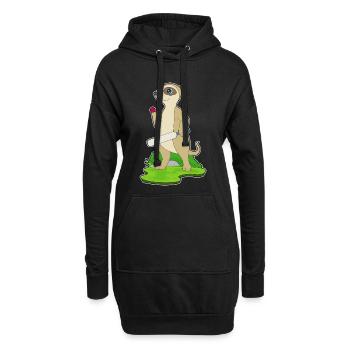 Suricate Cricket Battes de cricket - Sweat-shirt à capuche long Femme - noir - Devant