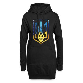 Armoiries de l’Ukraine Drapeau ukrainien Trysub Cadeau - Sweat-shirt à capuche long Femme - noir - Devant