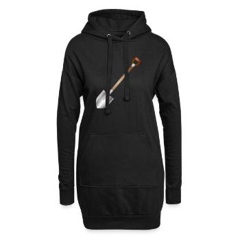 Bêche classique – motif d’outils de jardin et de construction - Sweat-shirt à capuche long Femme - noir - Devant