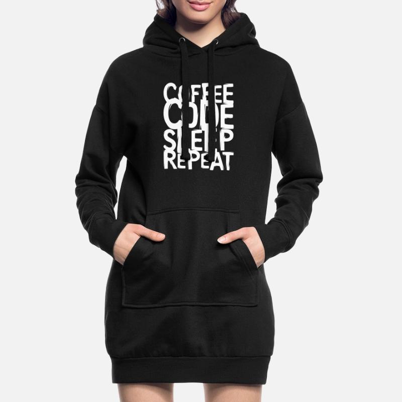 coffee code Programmeur - Informatique Travail Logo Sweat-shirt à capuche long Femme