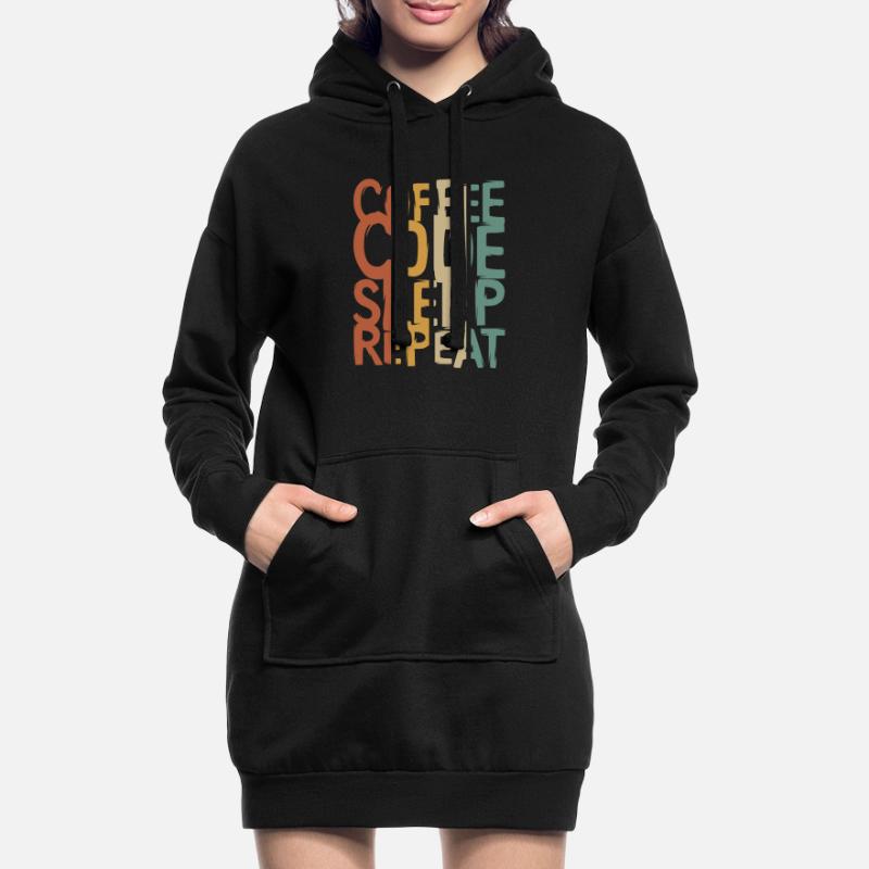 Coffee Code Sleep Repeat – Developer Design Hoodie Dress