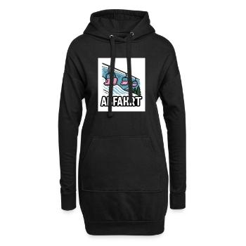 Skilift und Bergmotiv mit Abenteuer-Charme - Hoodie-Kleid - Schwarz - Vorne