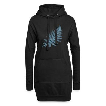 Farn Silhouette Design für Naturliebhaber - Hoodie-Kleid - Schwarz - Vorne
