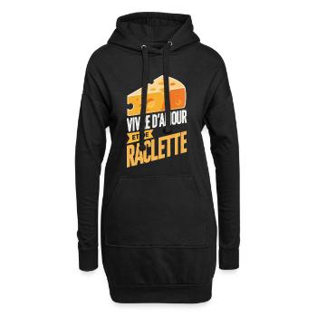 Vivre Amour Raclette Fanatique Cadeau Original - Sweat-shirt à capuche long Femme - noir - Devant