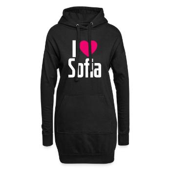 I Love Sofia Pinkes Herz Ich liebe Sofia - Hoodie-Kleid - Schwarz - Vorne