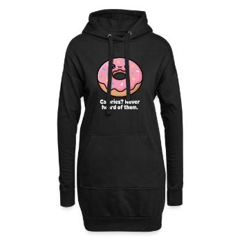 Meme du donut riant qui dit - Sweat-shirt à capuche long Femme - noir - Devant