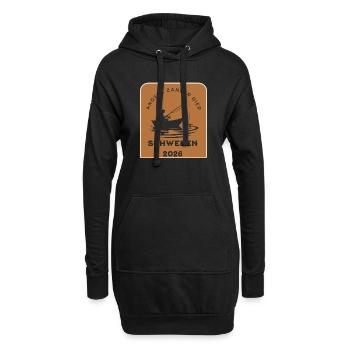 Schweden 2026 Angler im Boot - Hoodie-Kleid - Schwarz - Vorne