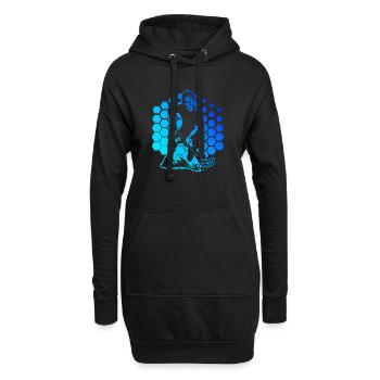 Floorball Fans aufgepasst schlichtes Statement - Hoodie-Kleid - Schwarz - Vorne