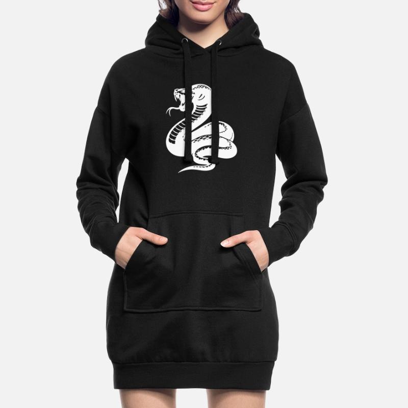 Schlange Python Silhouette Hoodie-Kleid