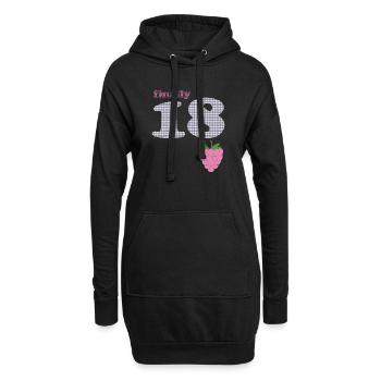 Endlich 18 – Beeren Plaid Design - Hoodie-Kleid - Schwarz - Vorne