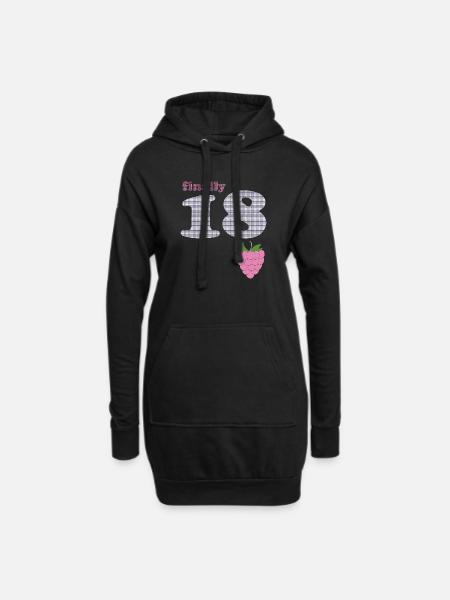 Finally 18 – Berry Plaid Design - Hoodie Dress - black