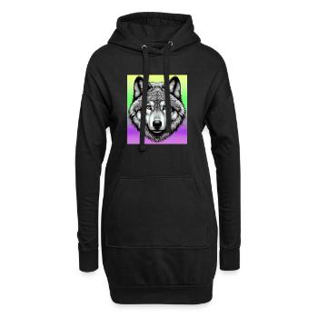 Loup - Sweat-shirt à capuche long Femme - noir - Devant