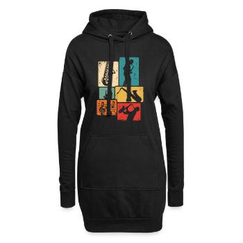 Saxophonist Retro Saxophon Musiker Saxofon - Hoodie-Kleid - Schwarz - Vorne
