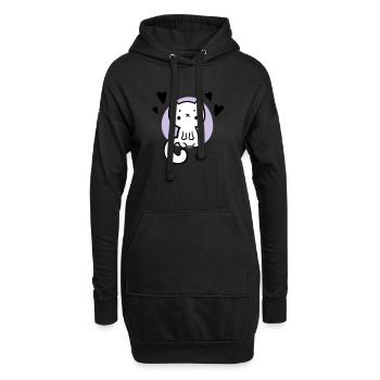 little kitty - Hoodie-Kleid - Schwarz - Vorne