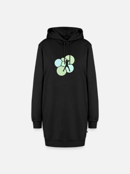 Baseball Batting Bat Fielding - Hoodie-Kleid - Schwarz