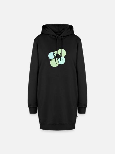 Ski Schnee Skiing Schi - Hoodie-Kleid - Schwarz