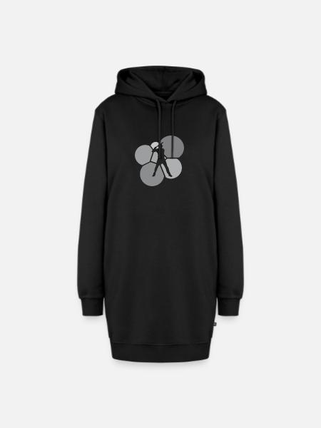 Baseball Batting Fielding Baseballer - Hoodie-Kleid - Schwarz