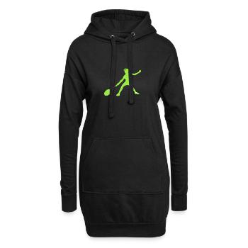 Badminton Smash Drop Badmintonspieler - Hoodie-Kleid - Schwarz - Vorne