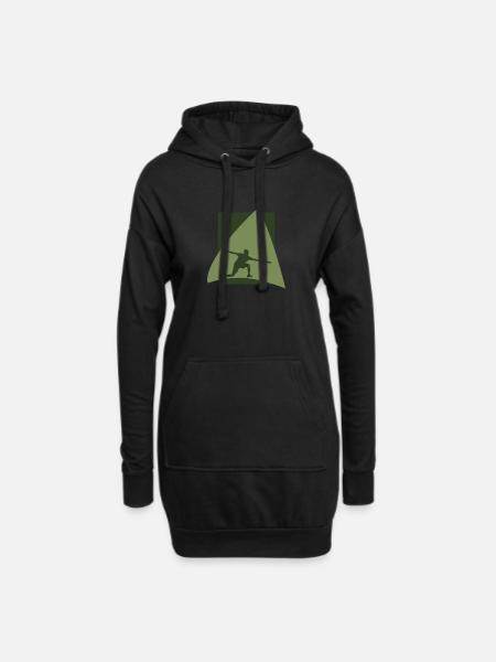 Drop Badmintonspieler - Hoodie-Kleid - Schwarz