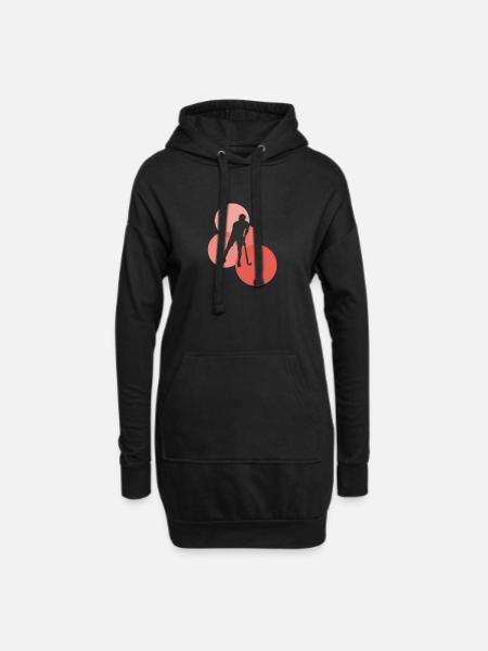 Stick Hockey - Hoodie-Kleid - Schwarz