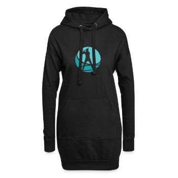 Baseballer Baseballspieler Baseballer - Hoodie-Kleid - Schwarz - Vorne