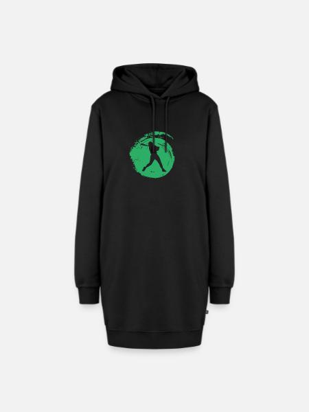 Baseball Pitcher Baseball - Hoodie-Kleid - Schwarz