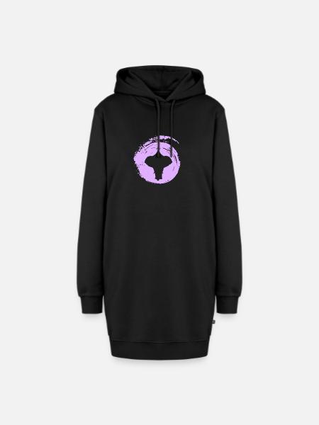 Elefant Clown Zirkuszelt - Hoodie-Kleid - Schwarz