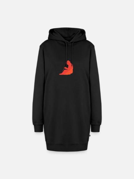 Häkeln Faden Crochet - Hoodie-Kleid - Schwarz