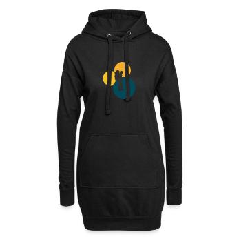 Randonnée pédestre pèlerine - Sweat-shirt à capuche long Femme - noir - Devant