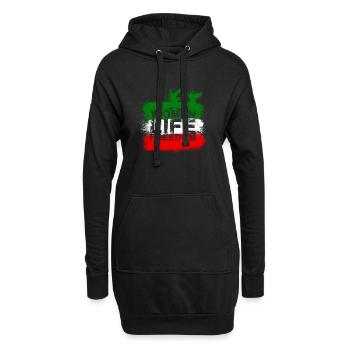 Femme Vie Liberté, Paix,Iran,Drapeau - Sweat-shirt à capuche long Femme - noir - Devant