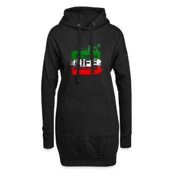 Femme Vie Liberté, Papillons,Iran,Drapeau - Sweat-shirt à capuche long Femme - noir - Devant