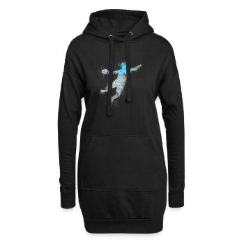 Handball, handballer, Beachhandball,Graffiti - Hoodie-Kleid - Schwarz - Vorne