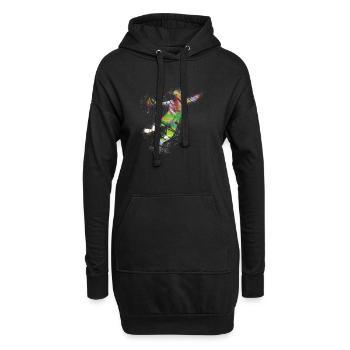 Handball, handballer, Beachhandball,Graffiti - Hoodie-Kleid - Schwarz - Vorne