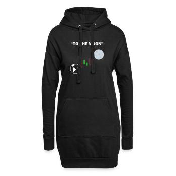 To the moon - Börsen Design - Hoodie-Kleid - Schwarz - Vorne