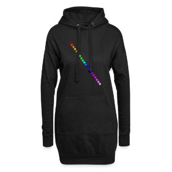 Sterne Regenbogen Geschenkidee bunt Farben - Hoodie-Kleid - Schwarz - Vorne