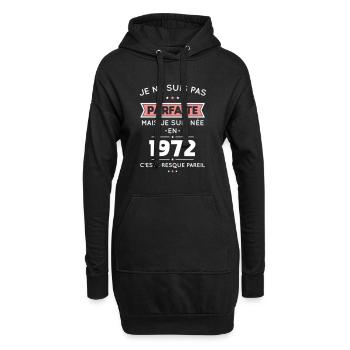 Anniversaire 50 ans - Pas parfaite née en 1972 - Sweat-shirt à capuche long Femme - noir - Devant