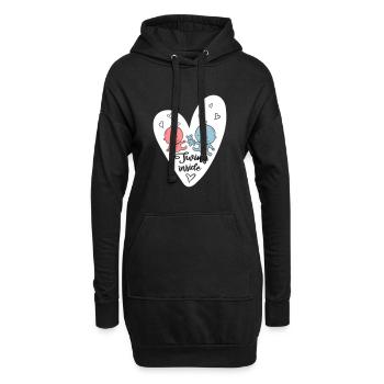 TWINS INSIDE BABY SCHWANGER ZWILLINGE - Hoodie-Kleid - Schwarz - Vorne