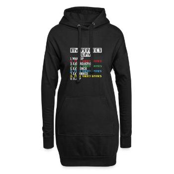jeu vidéo jour manger dormir jeu jeu - Sweat-shirt à capuche long Femme - noir - Devant