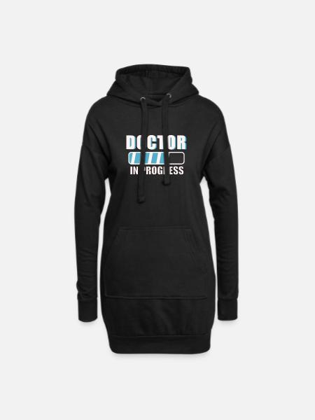 Doktor Abschluss Doktor Arbeit Doktoren - Hoodie-Kleid - Schwarz