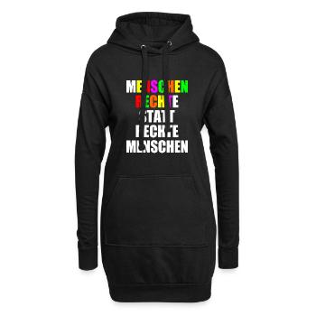 menschenrechte statt rechte menschen - Hoodie-Kleid - Schwarz - Vorne