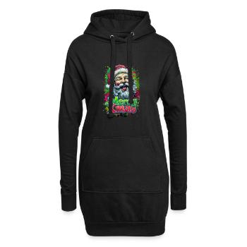 Merry Xmas lustiger Santa - Hoodie-Kleid - Schwarz - Vorne
