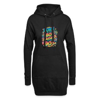 Né dans les années 80 élevé dans les années 90 - Sweat-shirt à capuche long Femme - noir - Devant