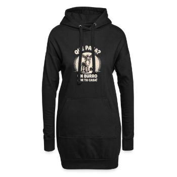 Lustiges Eseldesign - Hoodie-Kleid - Schwarz - Vorne