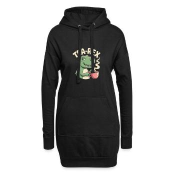 Lustiges Tee Design mit Tea rex - Hoodie-Kleid - Schwarz - Vorne