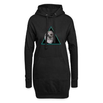 Mond - Hoodie-Kleid - Schwarz - Vorne