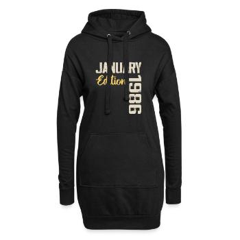 Geburtstagsgeschenk geboren im Januar 1986 - 1986 - Hoodie-Kleid - Schwarz - Vorne