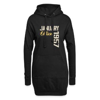 Geburtstagsgeschenk geboren im Januar 1957 - 1957 - Hoodie-Kleid - Schwarz - Vorne
