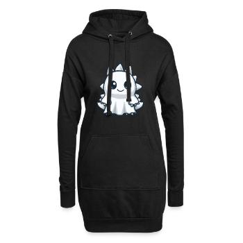 Dinosaure Stégosaure Halloween Fantôme - Sweat-shirt à capuche long Femme - noir - Devant