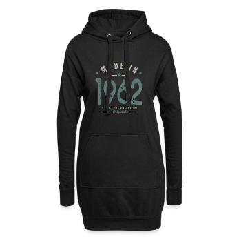 made in 1962 anniversaire 60 ans cadeau humour - Sweat-shirt à capuche long Femme - noir - Devant