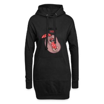 #FancyDesigns #chilling fille enceinte - Sweat-shirt à capuche long Femme - noir - Devant